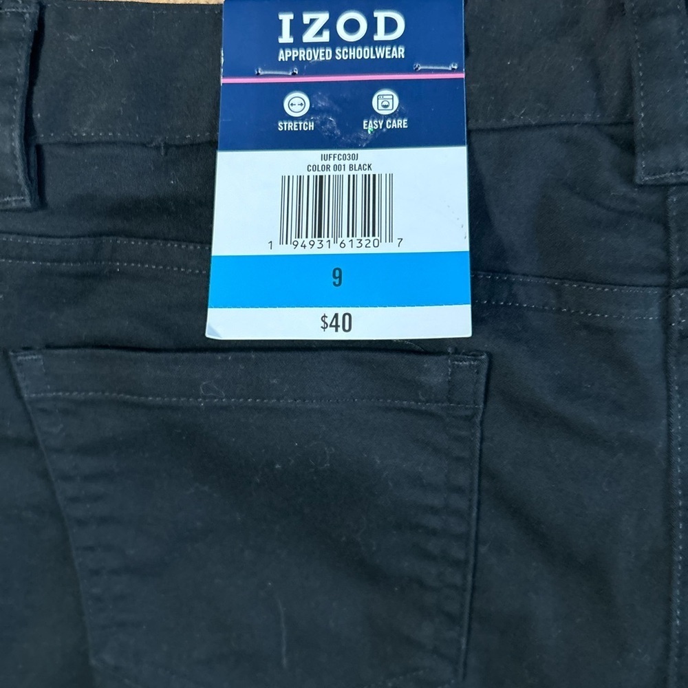 IZOD Black Skinny Stretch Slacks/Pants - Picture 7 of 8